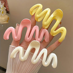 6pcs Wavy Hair Claw Clip Ponytail Holder Nonslip Hair Clip for Women Girls