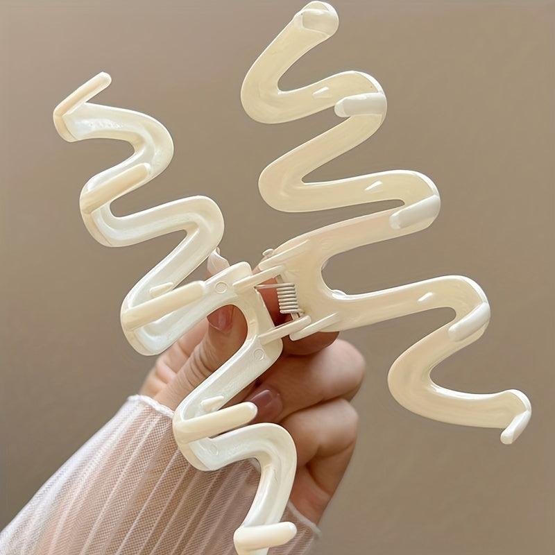 6pcs Wavy Hair Claw Clip Ponytail Holder Nonslip Hair Clip for Women Girls