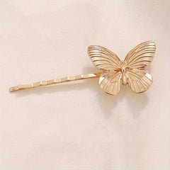 Golden Butterfly Shaped Hair Pin Alloy Hairpin Hair Clip For Side Hair Bang