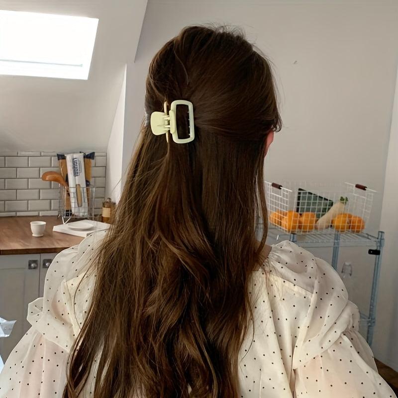 Square Hollowed Small Hair Claw Shark Claw Hair Clip for Women
