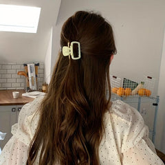 Square Hollowed Small Hair Claw Shark Claw Hair Clip for Women