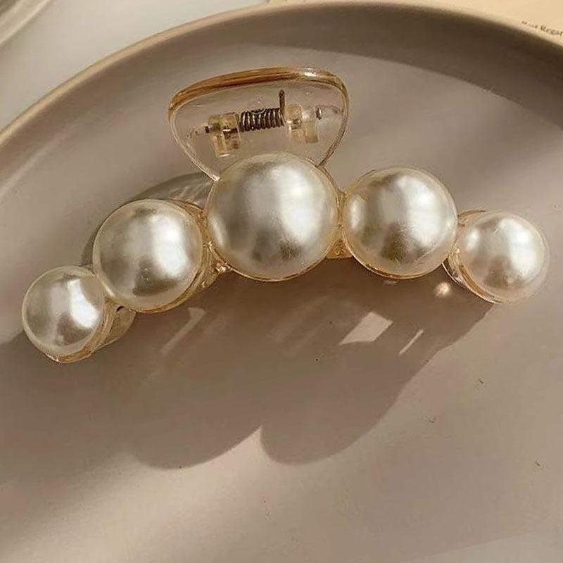 Ivory Pearl Hair Clip Bridal Claw Strong Hold Grip Hair Jaw Clip