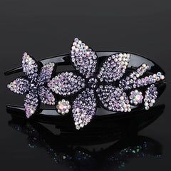4pcs Rhinestone Flower Hair Clip Crystal Hairpin Non Slip Women Barrette