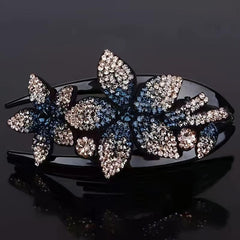 4pcs Rhinestone Flower Hair Clip Crystal Hairpin Non Slip Women Barrette