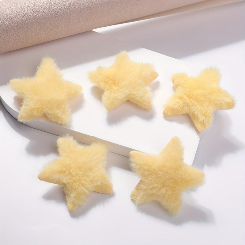 5pcs Plush Star Hair Clip Y2K Bangs Clip