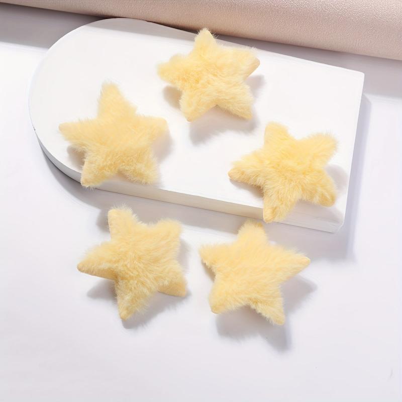 5pcs Plush Star Hair Clip Y2K Bangs Clip