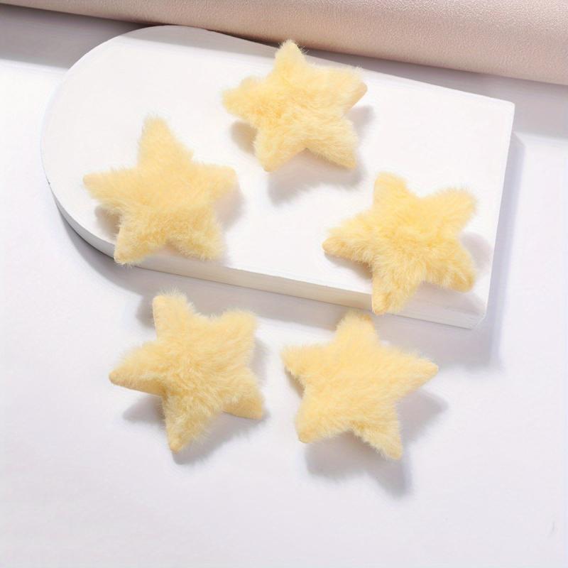 5pcs Plush Star Hair Clip Y2K Bangs Clip