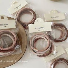 5pcs Solid Hair Tie Ponytail Elastic Rubber Band Hair Accessories