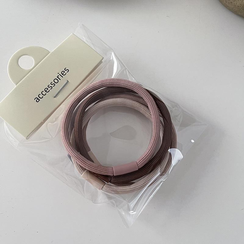 5pcs Solid Hair Tie Ponytail Elastic Rubber Band Hair Accessories