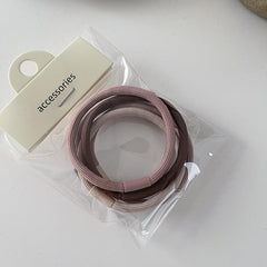 5pcs Solid Hair Tie Ponytail Elastic Rubber Band Hair Accessories