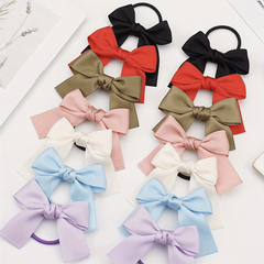 Long Bow Decor Hair Tie Elastic Ponytail Holder Hair Accessories