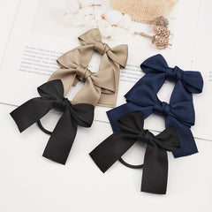 Long Bow Decor Hair Tie Elastic Ponytail Holder Hair Accessories