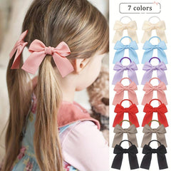 Long Bow Decor Hair Tie Elastic Ponytail Holder Hair Accessories