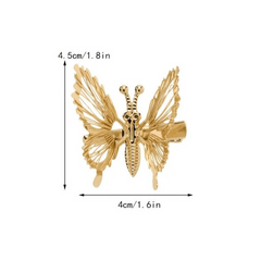 2pcs Butterfly Hair Clip Golden Silvery Hair Accessories For Women