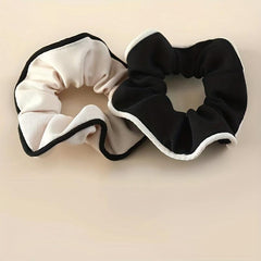 2pcs Soft Block French Hair Scrunchies for Women Girls