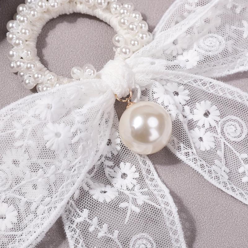 Sweet Floral Embroidered Hair Scrunchie