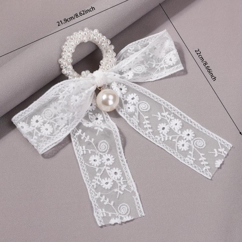 Sweet Floral Embroidered Hair Scrunchie