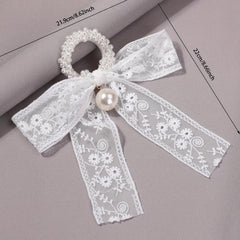 Sweet Floral Embroidered Hair Scrunchie