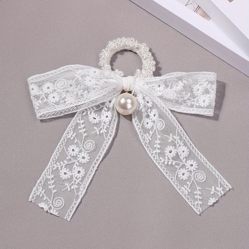 Sweet Floral Embroidered Hair Scrunchie