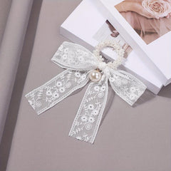 Sweet Floral Embroidered Hair Scrunchie