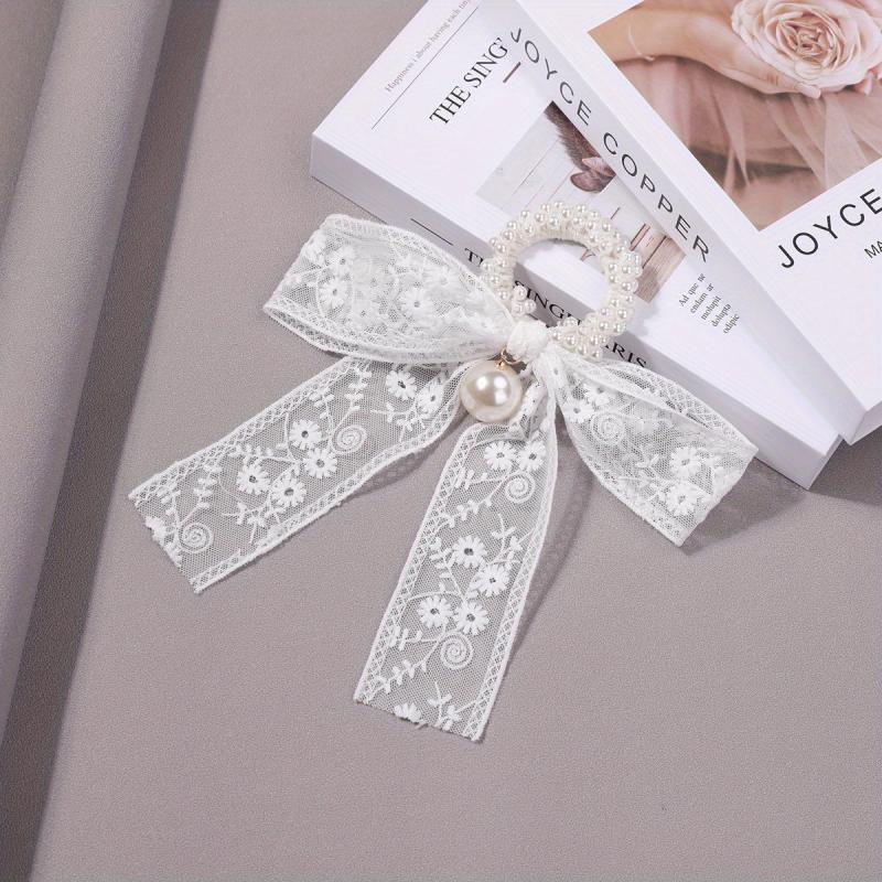 Sweet Floral Embroidered Hair Scrunchie