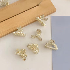 Alloy Hair Clips Pearl Pentagram Small Grab Clip Hair Accessories