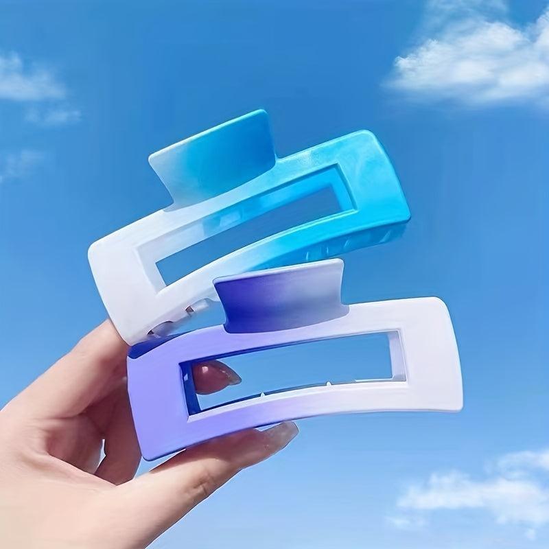 2pcs Gradient Hair Claw Clip Nonslip Ponytail Holder Hair Claw