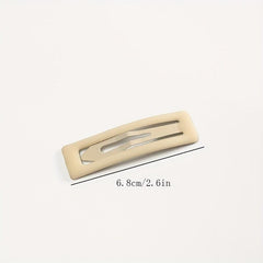 4pcs Matte Snap Clip Rectangle Shaped Hair Clip for Women Girls