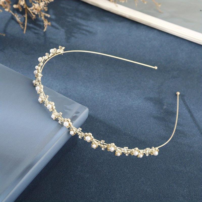 Flower Leaf Headband Rhinestone Hair Hoop for Women Girls