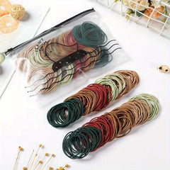 100PCS Thin Head Rope High Elasticity Small Rubber Band Ponytail Hair Tie
