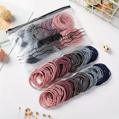 100PCS Thin Head Rope High Elasticity Small Rubber Band Ponytail Hair Tie