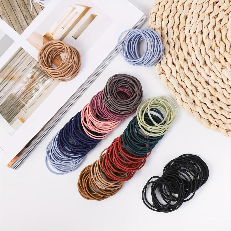 100PCS Thin Head Rope High Elasticity Small Rubber Band Ponytail Hair Tie