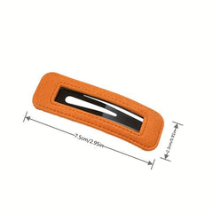 5pcs PU Leather Hair Clip Snap Clip Side Hair Bang Braids Women Girls Sweet