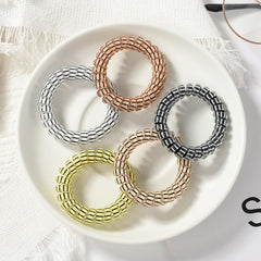 5pcs Spiral Hair Ties Plastic Elastics No Crease Coil Telephone Cord Small