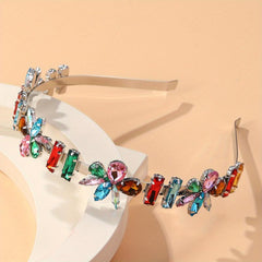 Colorful Rhinestone Alloy Hair Hoop for Daily Party Use