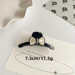 Bow Decor Hair Claw Two tone Banana Clip Hairgrip