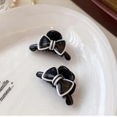 Bow Decor Hair Claw Two tone Banana Clip Hairgrip
