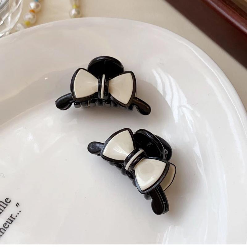 Bow Decor Hair Claw Two tone Banana Clip Hairgrip