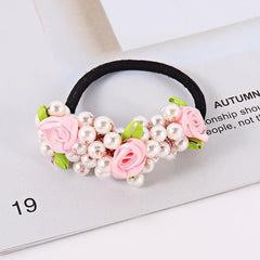 Faux Pearl Flower Hair Tie Ponytail Hair Rope Hair Accessories