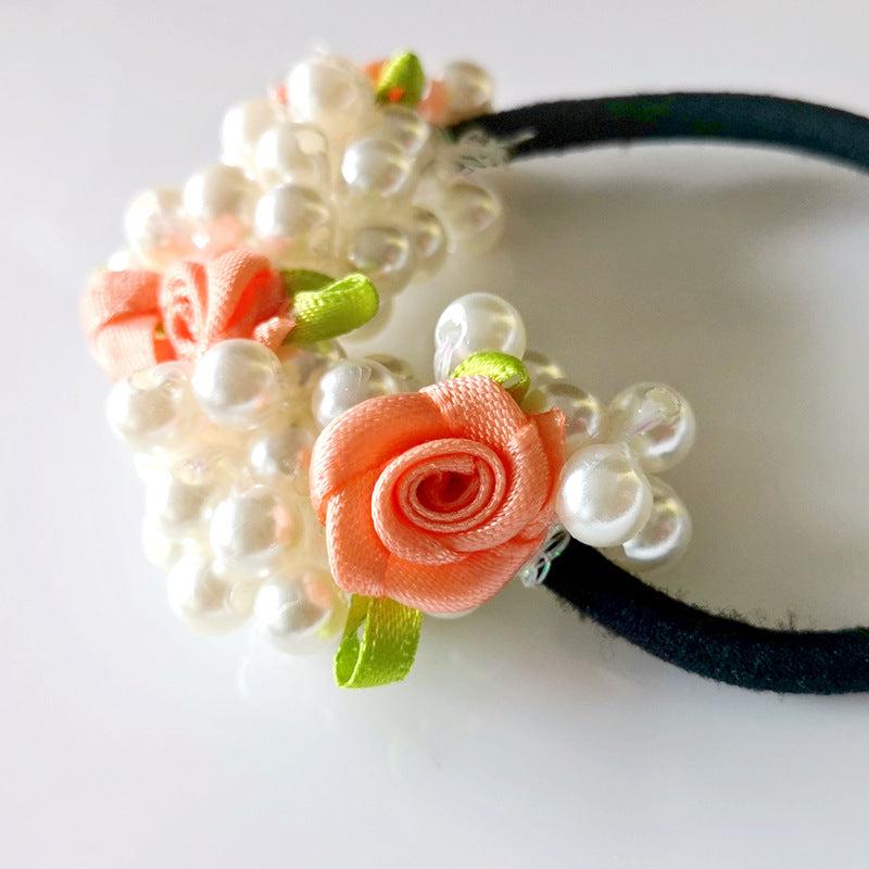 Faux Pearl Flower Hair Tie Ponytail Hair Rope Hair Accessories