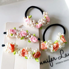 Faux Pearl Flower Hair Tie Ponytail Hair Rope Hair Accessories