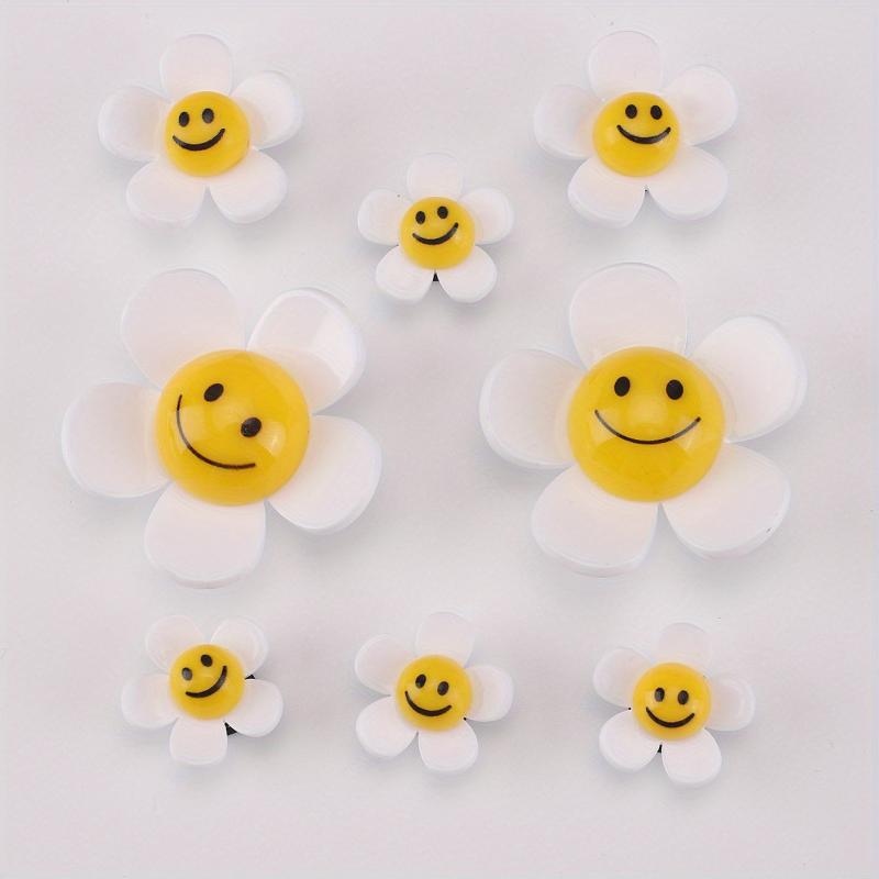8pcs Cartoon Sunflower Shoe Charm Acrylic Shoe Buckle Clogs Shoe DIY Accessories