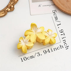 Hawaiian Flower Hair Claw Frangipani Ponytail Holder Shark Claw