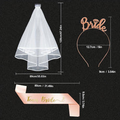 Bride To Be Sash Veil Comb Head Hoop Tattoos Bachelorette Night Party