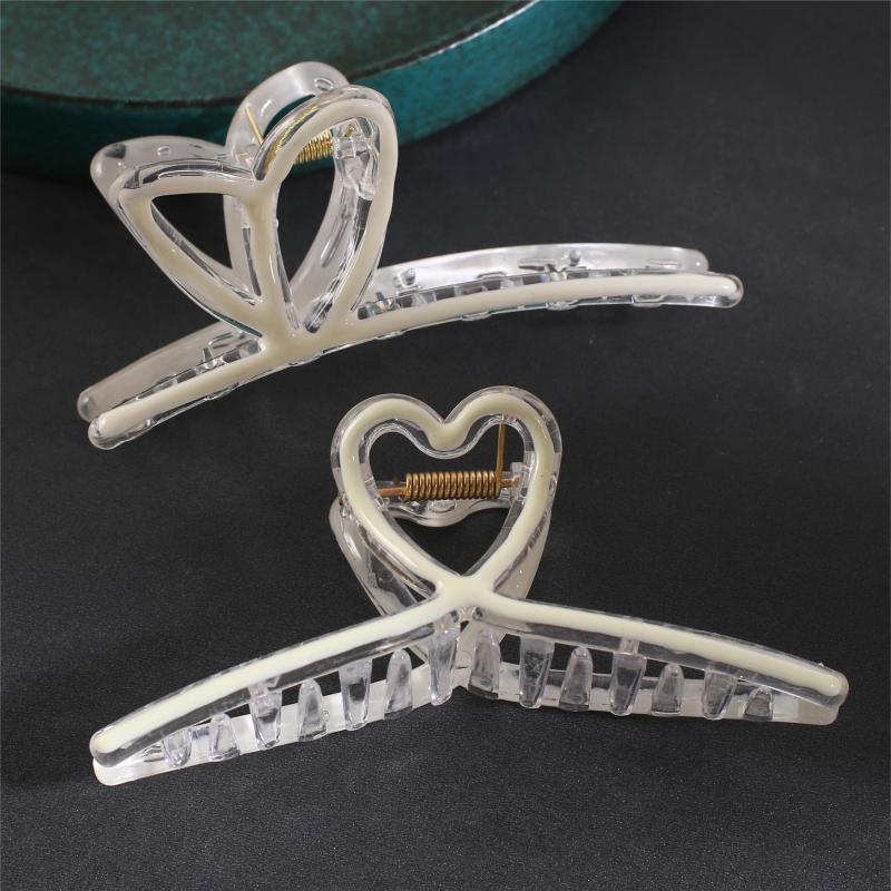 Enamel Style Hair Claw Shark Claw Transparent Ponytail Holder Clip