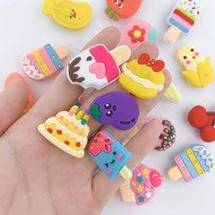 25pcs Cartoon Ice Cream Shoe Charm Cake Strawberry Clogs DIY Decoration