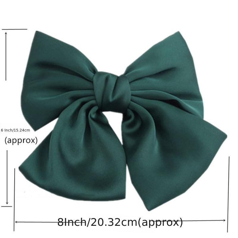 Big Satin Solid Bow Hair Clips Women Barrettes
