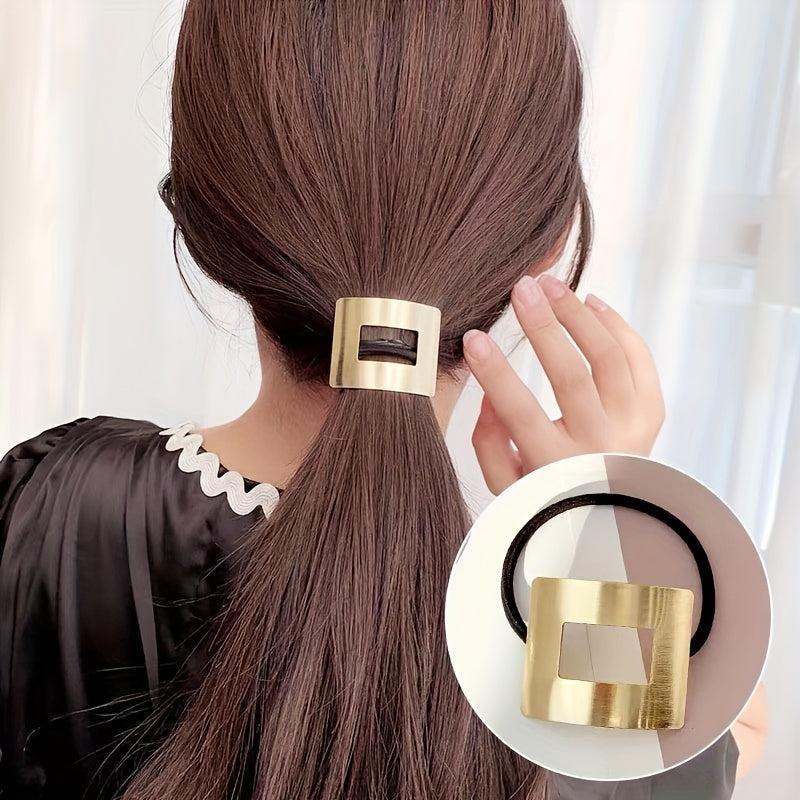 Metal Buckle Hair Tie High Elasticity Hair Rope Ponytail Hair Ring