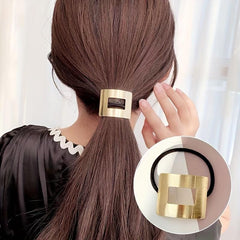 Metal Buckle Hair Tie High Elasticity Hair Rope Ponytail Hair Ring