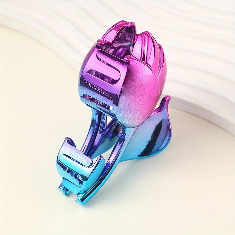 Gradient Holographic Hair Claw Rose Shaped Hair Claw Clip For Women Girls